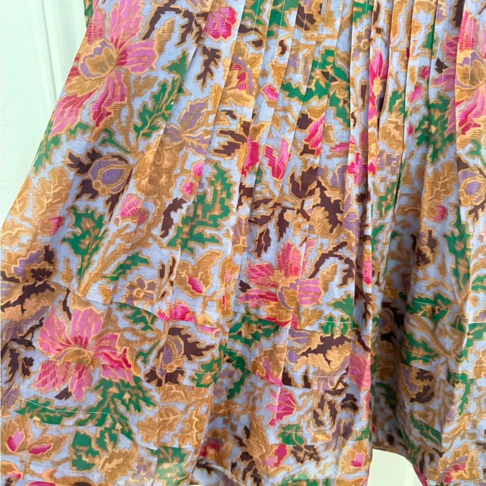 Kobi Halperin Vera Floral-Print Blouson-Sleeve Midi Dress Size Small NWT